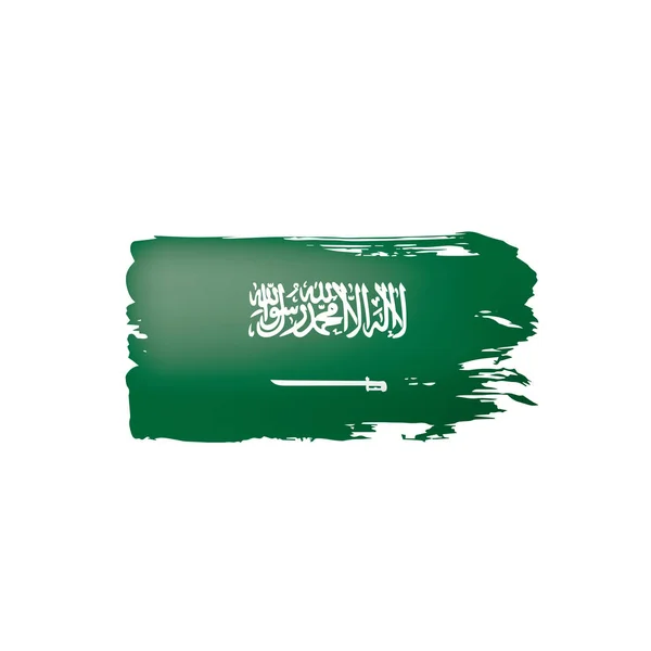 Suudi Arabistan bayrağı, beyaz bir arka plan üzerinde vektör çizim. — Stok Vektör
