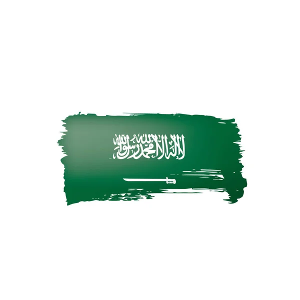 Bendera Arab Saudi, ilustrasi vektor pada latar belakang putih . - Stok Vektor