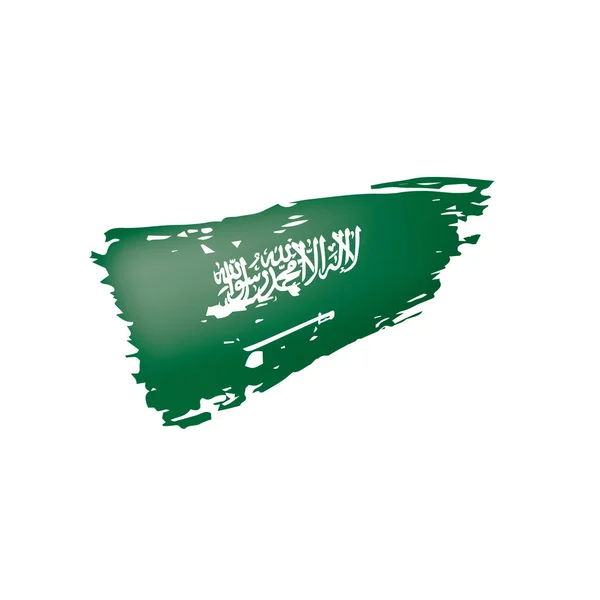 Σημαία Σαουδικής Αραβίας, εικονογράφηση διάνυσμα σε λευκό φόντο. — Διανυσματικό Αρχείο