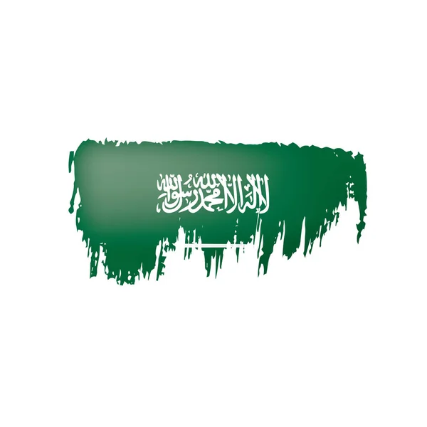 Suudi Arabistan Bayrağı Beyaz Bir Arka Plan Üzerinde Vektör Çizim — Stok Vektör