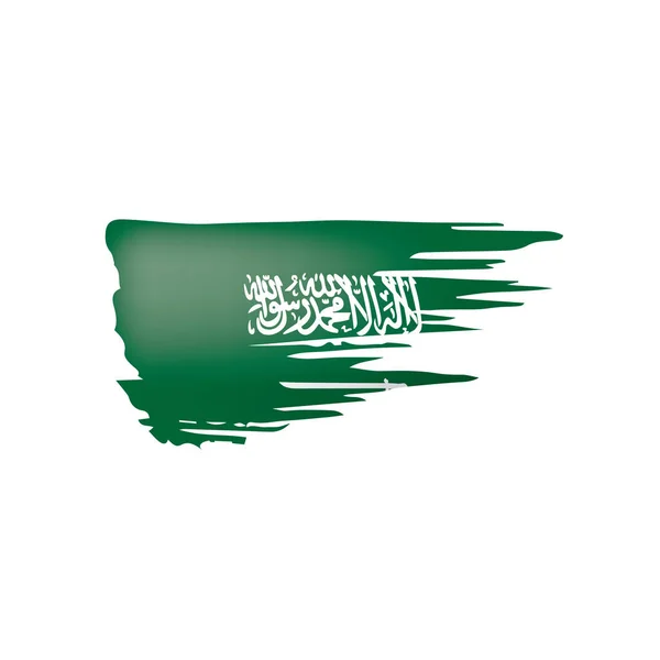 Bendera Arab Saudi Ilustrasi Vektor Pada Latar Belakang Putih - Stok Vektor