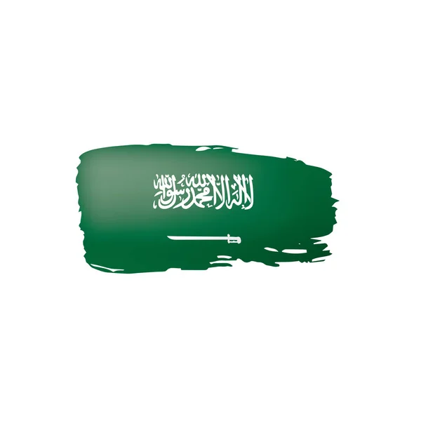 Saudi-arabische Flagge, Vektorabbildung auf weißem Hintergrund. — Stockvektor