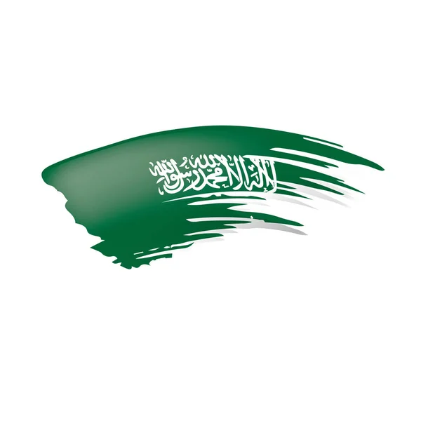 Bendera Arab Saudi, ilustrasi vektor pada latar belakang putih . - Stok Vektor