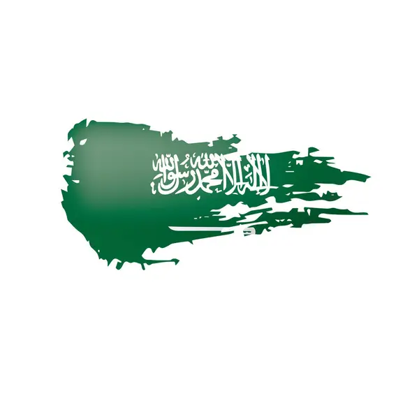 Bandera de Arabia Saudita, ilustración vectorial sobre fondo blanco . — Vector de stock