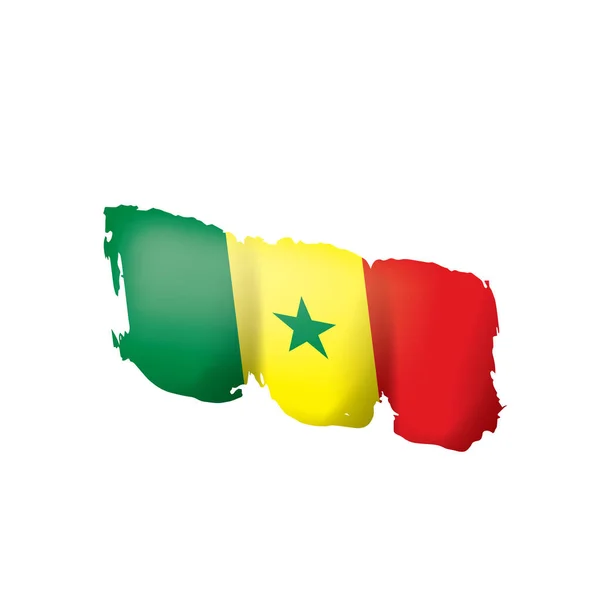 セネガルの旗白い背景のベクトルイラスト. — ストックベクタ