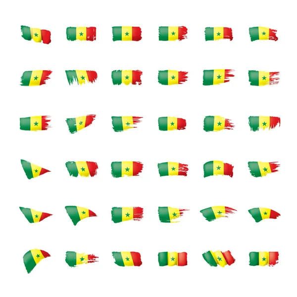 Drapeau Sénégal, illustration vectorielle sur fond blanc. — Image vectorielle