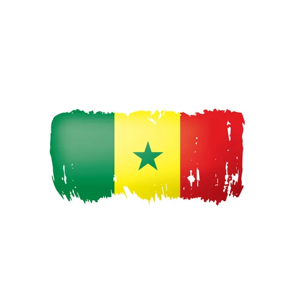 Senegal Flagga Vektor Illustration Vit Bakgrund — Stock vektor