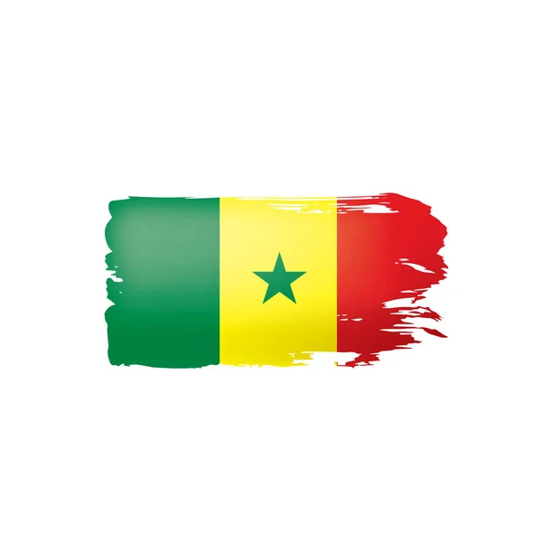 Senegal flagga, vektor illustration på en vit bakgrund. — Stock vektor