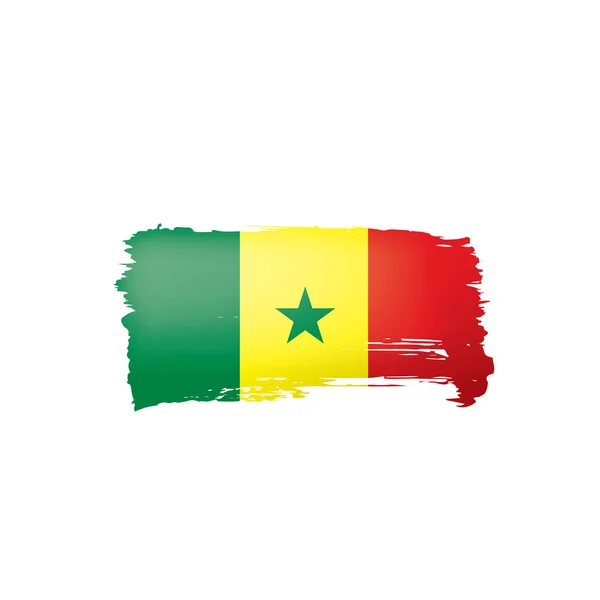 塞内加尔国旗，白色背景上的矢量插图. — 图库矢量图片