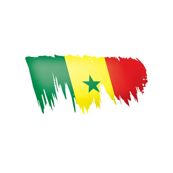 Senegal flag, vector illustration on a white background. — Stock Vector