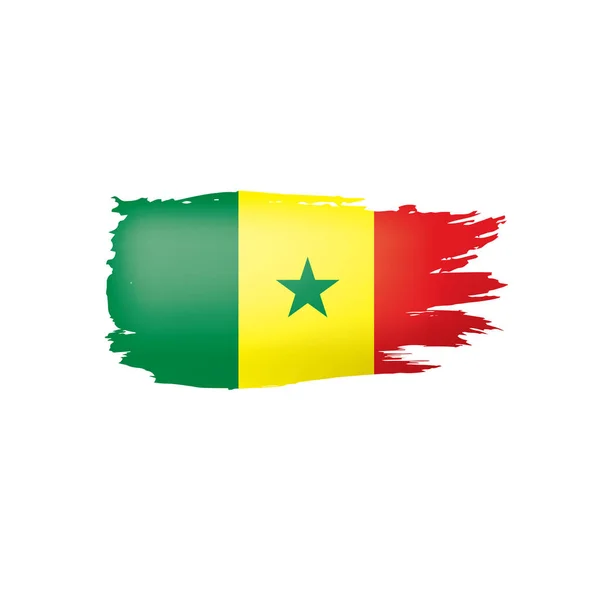 Σημαία Σενεγάλης, διανυσματική απεικόνιση σε λευκό φόντο. — Διανυσματικό Αρχείο