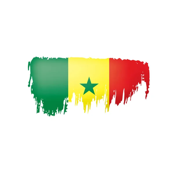 Drapeau Sénégal, illustration vectorielle sur fond blanc. — Image vectorielle