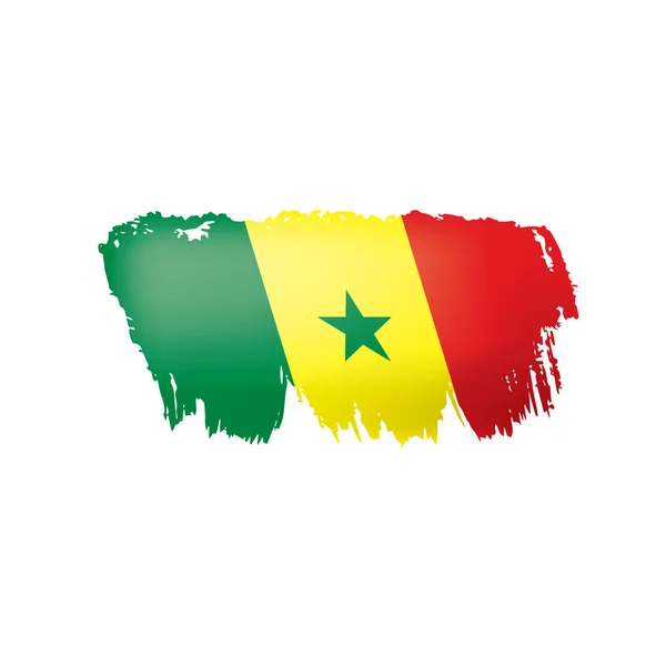 Senegal flagga, vektor illustration på en vit bakgrund. — Stock vektor