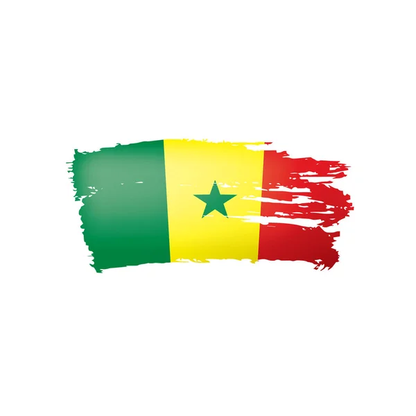 Senegal flagga, vektor illustration på en vit bakgrund. — Stock vektor