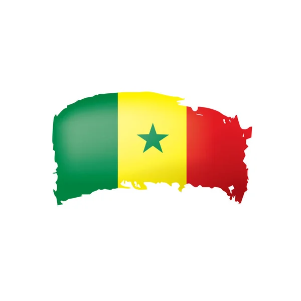 Senegalin lippu, vektorikuva valkoisella pohjalla. — vektorikuva
