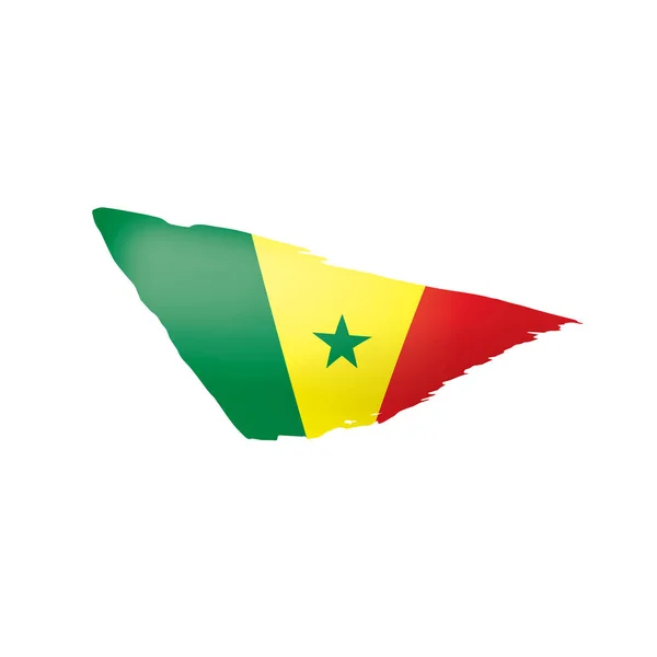 Bandera de Senegal, ilustración vectorial sobre fondo blanco. — Vector de stock