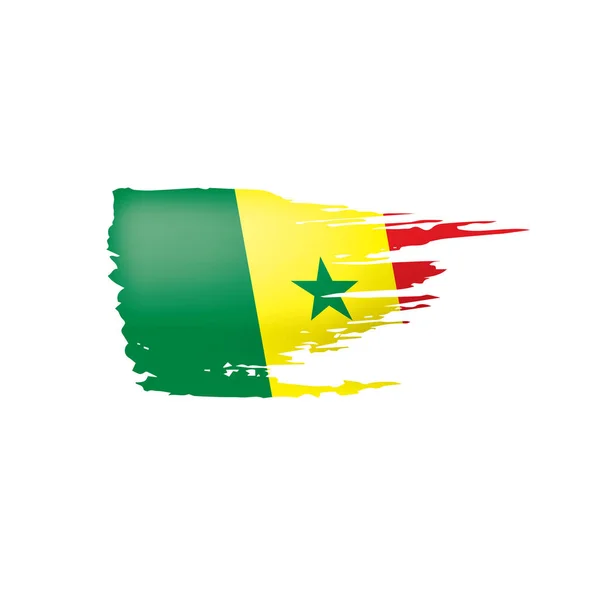 Drapeau Sénégal, illustration vectorielle sur fond blanc. — Image vectorielle