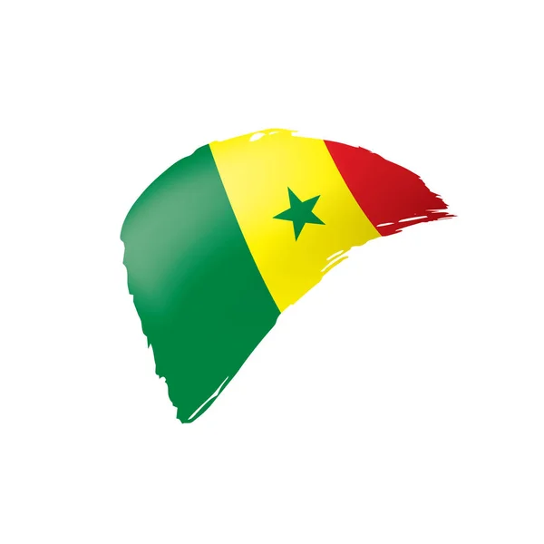 Bandiera Senegal, illustrazione vettoriale su sfondo bianco. — Vettoriale Stock