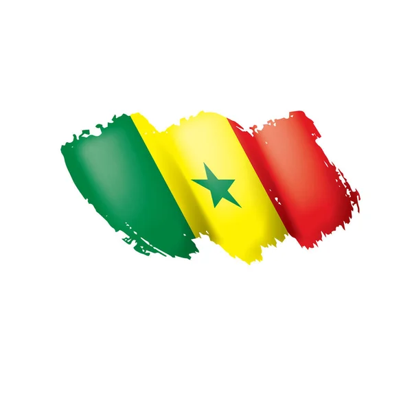 Senegal flagga, vektor illustration på en vit bakgrund. — Stock vektor