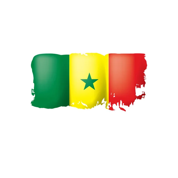 Senegal flagga, vektor illustration på en vit bakgrund. — Stock vektor