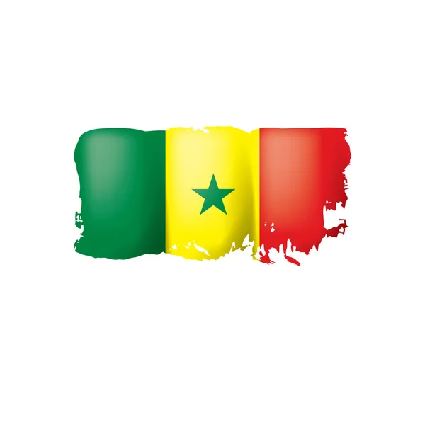 Drapeau Sénégal, illustration vectorielle sur fond blanc. — Image vectorielle