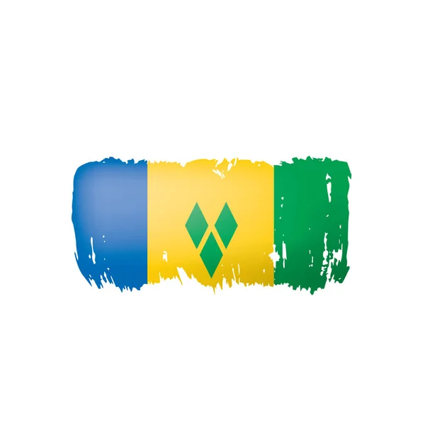 Bandiera Saint Vincent e Grenadine, illustrazione vettoriale su sfondo bianco. — Vettoriale Stock