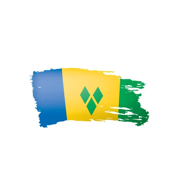 Saint Vincent en de Grenadines vlag, vector illustratie op een witte achtergrond. — Stockvector