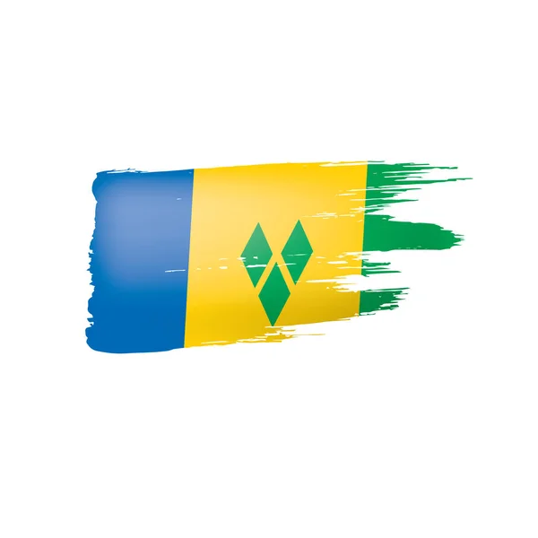 Bandiera Saint Vincent Grenadine Illustrazione Vettoriale Sfondo Bianco — Vettoriale Stock