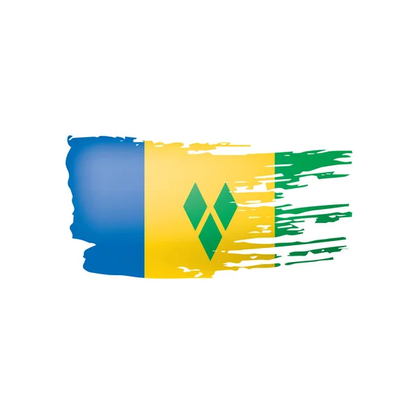 Saint Vincent en de Grenadines vlag, vector illustratie op een witte achtergrond. — Stockvector