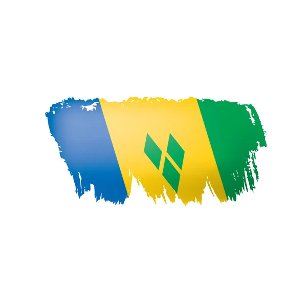 Bandiera Saint Vincent Grenadine Illustrazione Vettoriale Sfondo Bianco — Vettoriale Stock