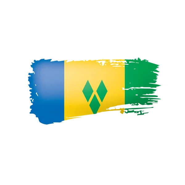 Saint Vincent en de Grenadines vlag, vector illustratie op een witte achtergrond. — Stockvector