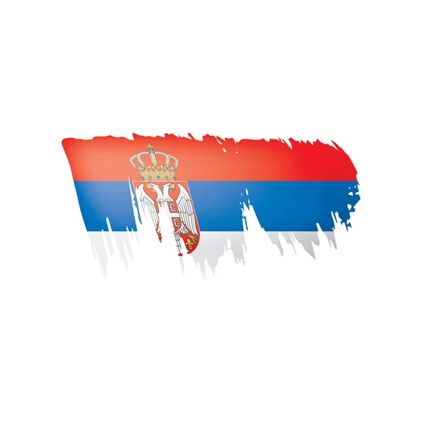 Bandeira da Sérvia, ilustração vetorial sobre um fundo branco . —  Vetores de Stock