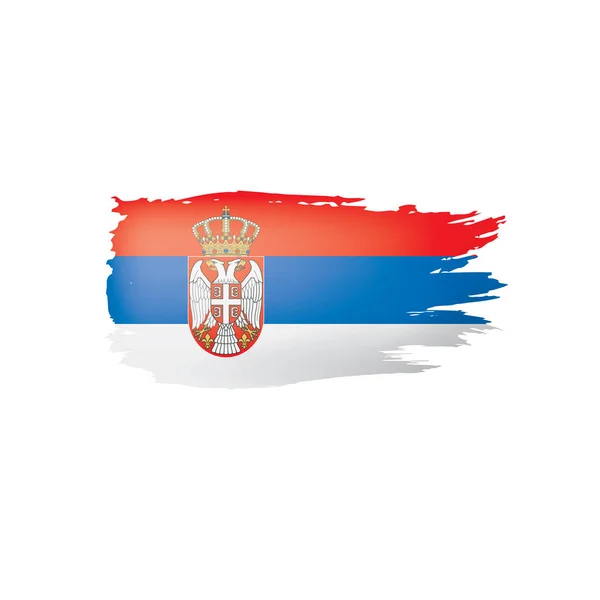 Bandera de Serbia, ilustración vectorial sobre fondo blanco. — Vector de stock