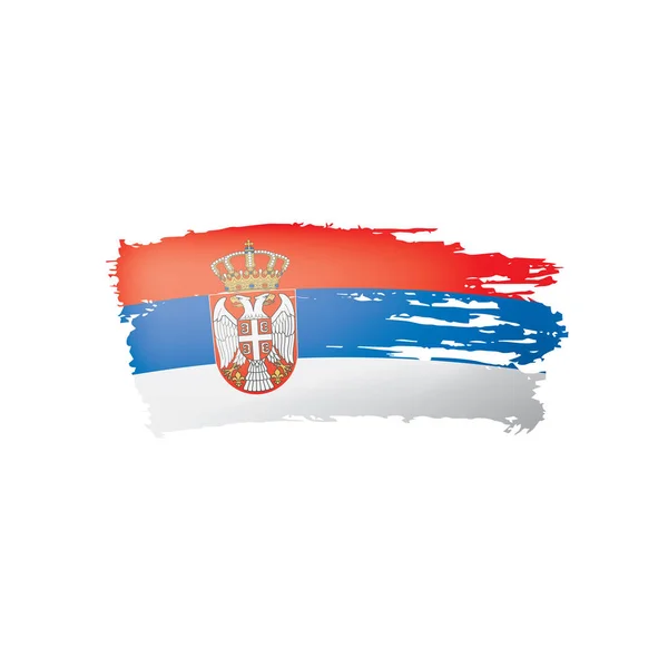 Bandera de Serbia, ilustración vectorial sobre fondo blanco. — Archivo Imágenes Vectoriales