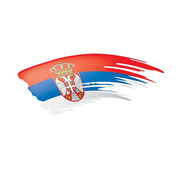 Serbien flagga, vektor illustration på en vit bakgrund. — Stock vektor