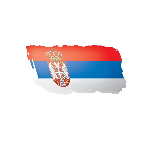 Drapeau Serbie Illustration Vectorielle Sur Fond Blanc — Image vectorielle
