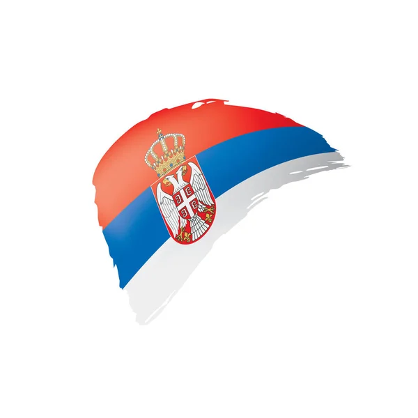 Szerbia zászló, vektor illusztráció fehér alapon. — Stock Vector