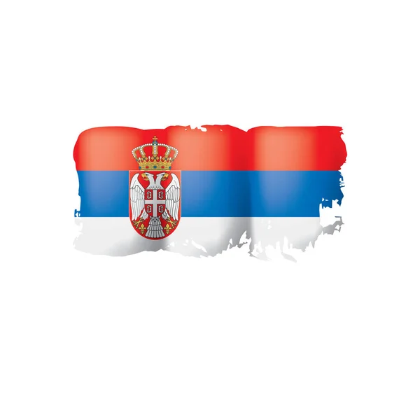 Bandeira da Sérvia, ilustração vetorial sobre um fundo branco . — Vetor de Stock