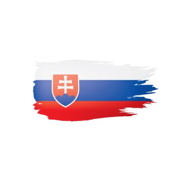 Slovakya bayrağı, beyaz bir arka plan üzerinde vektör çizim.