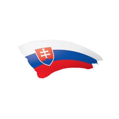 Slovakya bayrağı, beyaz bir arka plan üzerinde vektör çizim.