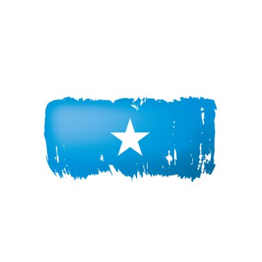 Somali bayrağı, beyaz bir arka plan üzerinde vektör çizim.