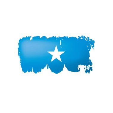 Somali bayrağı, beyaz bir arka plan üzerinde vektör çizim.