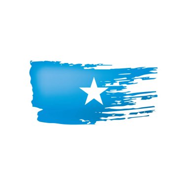 Somali bayrağı, beyaz bir arka plan üzerinde vektör çizim.