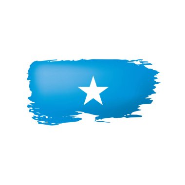 Somali bayrağı, beyaz bir arka plan üzerinde vektör çizim.