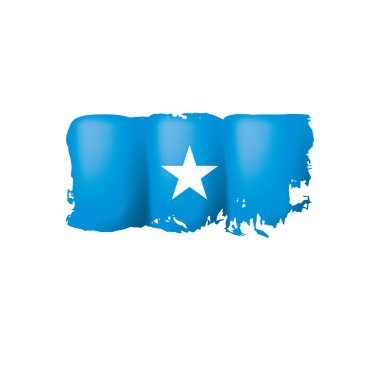 Somali bayrağı, beyaz bir arka plan üzerinde vektör çizim.