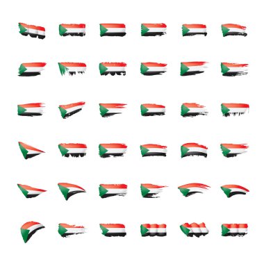 Sudan bayrağı, beyaz bir arka plan üzerinde vektör çizim.