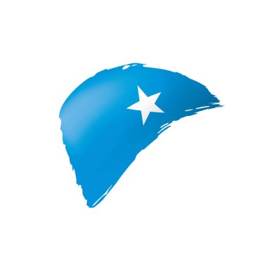 Somali bayrağı, beyaz bir arka plan üzerinde vektör çizim.