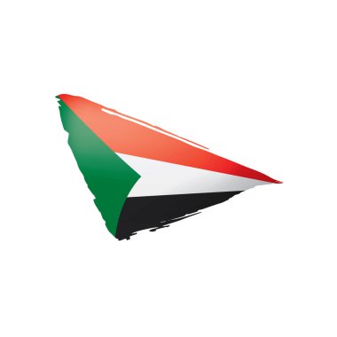 Sudan bayrağı, beyaz bir arka plan üzerinde vektör çizim.