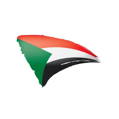 Sudan bayrağı, beyaz bir arka plan üzerinde vektör çizim.