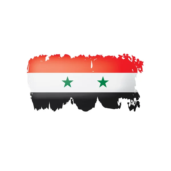 Syrien flagga, vektorillustration på vit bakgrund. — Stock vektor